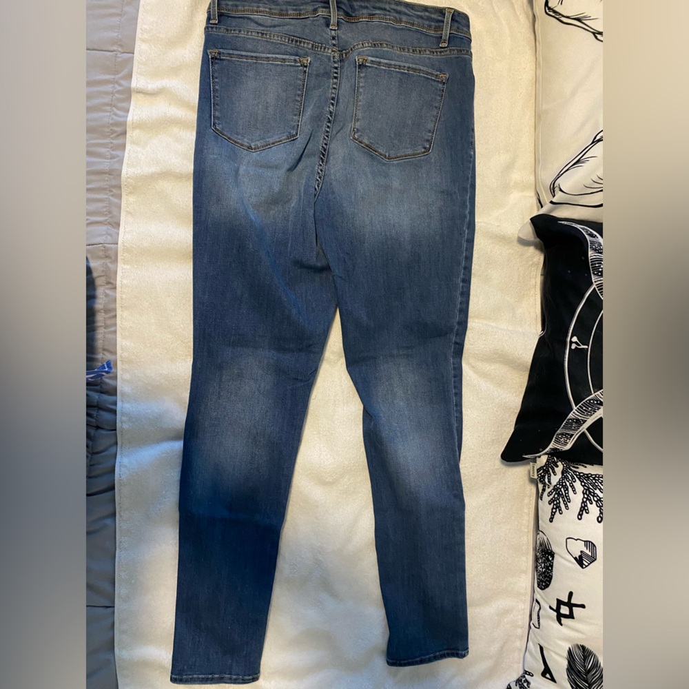 Time and Tru Blue Skinny Jeans with Contrast Stitching